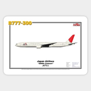 Boeing B777-300 - Japan Airlines "2000s Colours" (Art Print) Sticker